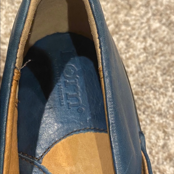 Women's Blue Leather Clogs - Picture 8 of 11